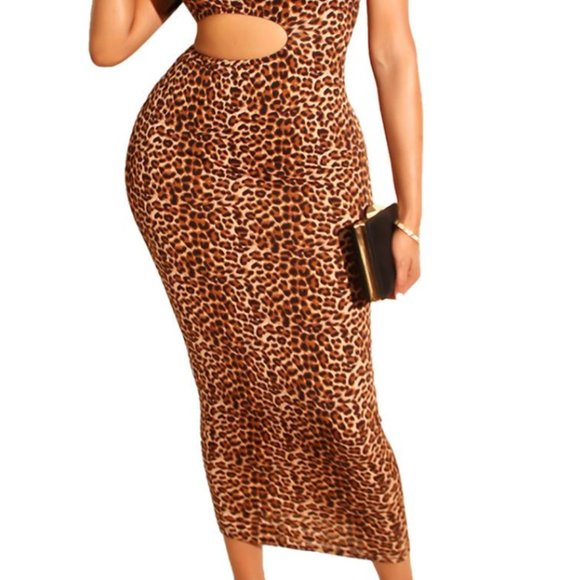 Leopard Print Strapless Bodycon - Picture 8 of 8